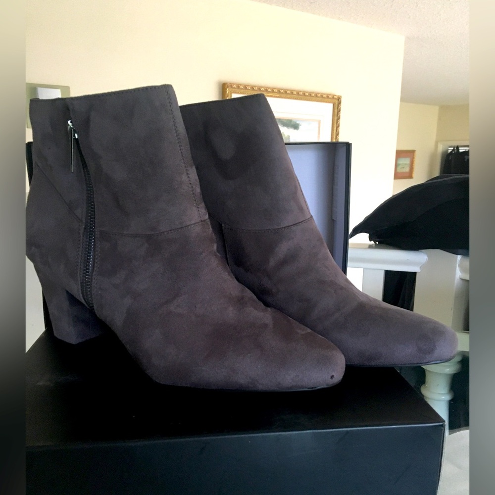 Sz 13 faux suede ankle boots NIB